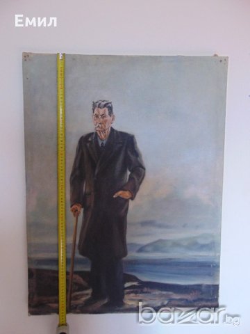 Старо копие на картината на Павел Корин " Максим Горки", снимка 4 - Колекции - 21176919