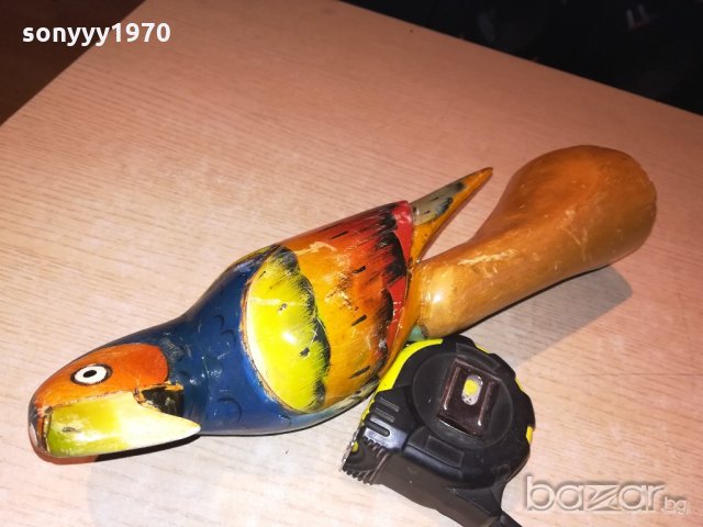 ретро колекция-папагал-дърво/лак-33х10см-внос франция, снимка 15 - Антикварни и старинни предмети - 20245035