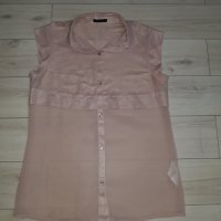 Ефирна дамска риза без ръкави цвят пепел от рози марка Sisley, снимка 4 - Ризи - 24539857