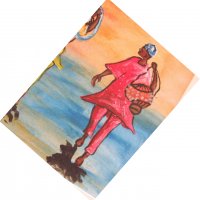  Музиканти от Африка-картина с маслени бои, снимка 4 - Картини - 25769458
