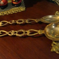  Масивни бронзови лъжици за декорация , снимка 2 - Антикварни и старинни предмети - 21030387