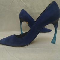 Christian Dior Велур Кралско Синьо, снимка 8 - Дамски обувки на ток - 25843195