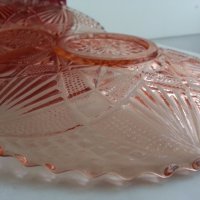   стъклени чинии цветно розово стъкло , снимка 14 - Антикварни и старинни предмети - 19926885