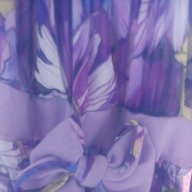 Красива блуза на цветя в лилаво с дълъг ръкав., снимка 2 - Ризи - 11338449