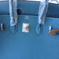 Hermes 35 Birkin Blue , снимка 3 - Чанти - 22577196