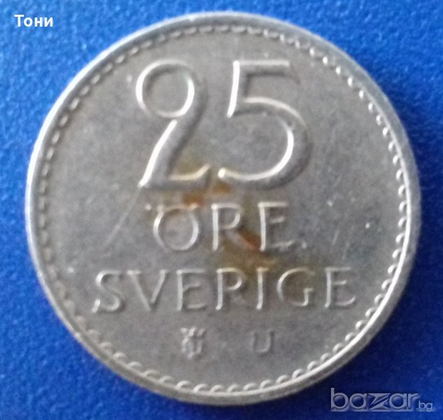 Монета Швеция 25 Йоре 1973 г., снимка 1