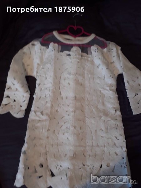 Бяла рокля, дантела и тюл 8-10г, снимка 1