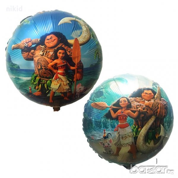 Смелата Ваяна Moana двустранен кръгъл фолио фолиев гигант балон хелий или въздух парти рожден ден, снимка 1