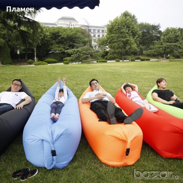 Самонадуваемо, надуваемо, въздушно аеро легло Lazy air sofa 240x70 см., снимка 1