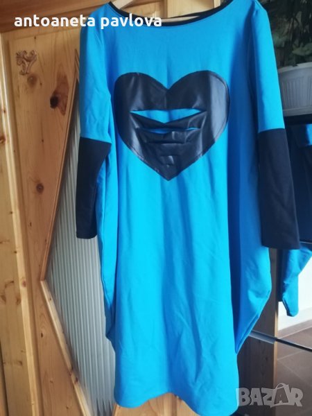 рокля - туника с кожено сърце, снимка 1