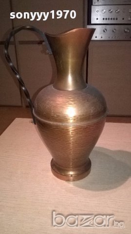 Ретро кана-мед/месинг/ковано желязо-33х22х17см-внос швеицария, снимка 6 - Антикварни и старинни предмети - 17560387