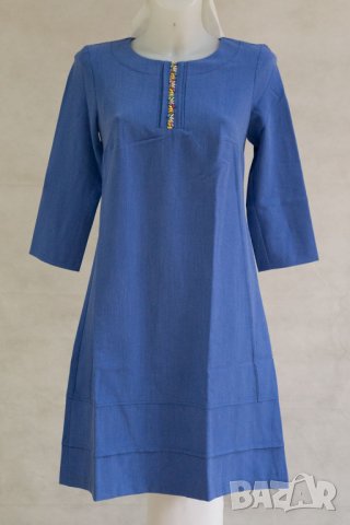 Рокля в син нюанс със 7/8 ръкав марка Margo Collection - S, снимка 2 - Рокли - 22993651