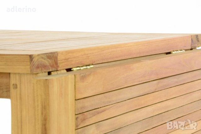 Супер практична дървена сгъваема маса, сгъваема маса за тераса 130х65 см, тик, снимка 5 - Градински мебели, декорация  - 25059058