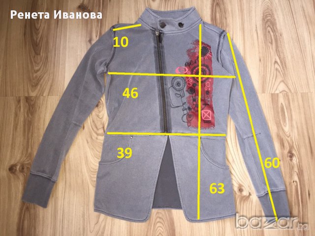 Дамско сако RIPCURL  оригинал, size S, от трико с асиметричен цип, много запазено, отлично състояние, снимка 7 - Сака - 11042999