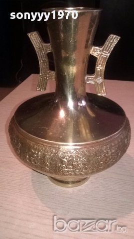 Масивна и красива ваза-21х15см-внос швеицария, снимка 7 - Антикварни и старинни предмети - 16843994