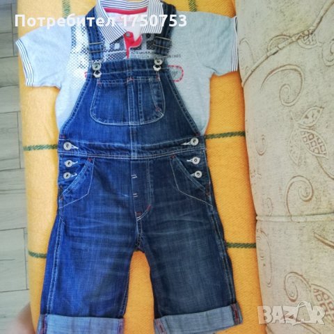Комплект дънков гащеризон H&M с блузка и подарък , снимка 4 - Детски комплекти - 25916785