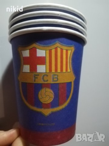 FCB ФК Барселона Barcelona футболни 10 бр картонени чаши парти рожден ден