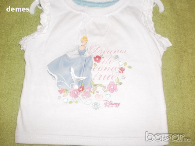 Прекрасна блуза с къс ръкав в бяло Disney, размер 6-9 (месеца), снимка 6 - Бебешки блузки - 10714322