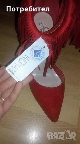 Дамски обувки Tendenz + подарък в червено =), снимка 6 - Дамски елегантни обувки - 23577272
