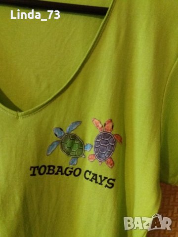 Дам.тениска-"100% Girls"-/памук/-гущерово зелена. Закупена от Италия., снимка 4 - Тениски - 21961913