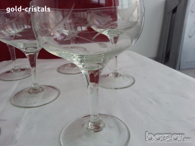 стъклени чаши гравирани, снимка 15 - Антикварни и старинни предмети - 19581310