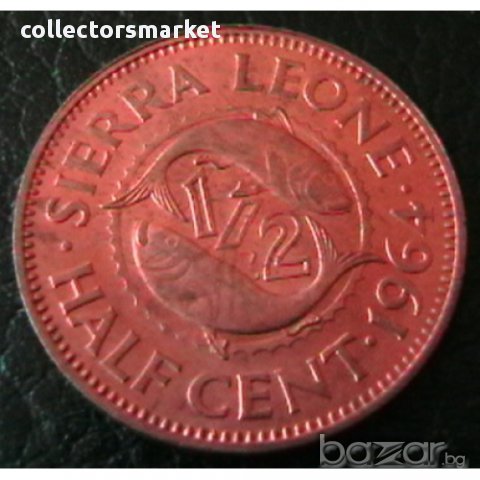½ цента 1964, Сиера Леоне, снимка 1 - Нумизматика и бонистика - 12038283