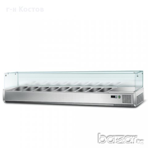1.Хладилна поставяща се отгоре витрина 1,2 м х 0,4 м - за 3x 1/3 + 1x 1/2 GN-контейнер номер на арти, снимка 11 - Витрини - 11647818