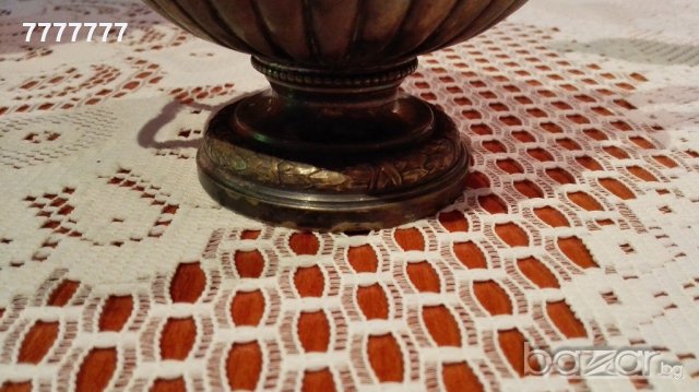 Старинен съд захарница + щипка, снимка 3 - Антикварни и старинни предмети - 19615402