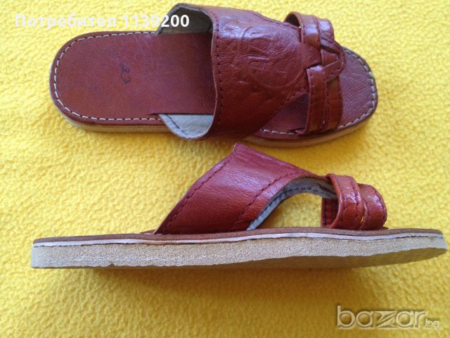 Нови летни сандали чехли 23 номер естествена кожа ръчна изработка за момче, снимка 8 - Детски сандали и чехли - 20866585