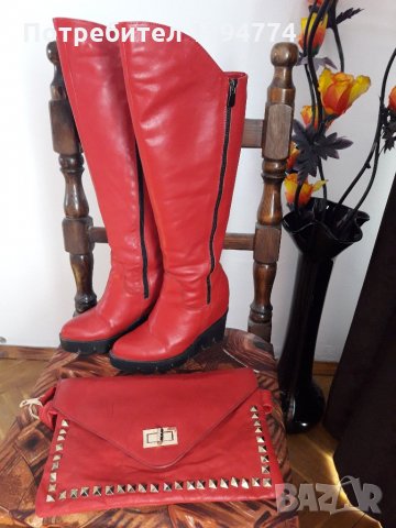  Ботуши естествена кожа , снимка 2 - Дамски ботуши - 24426644