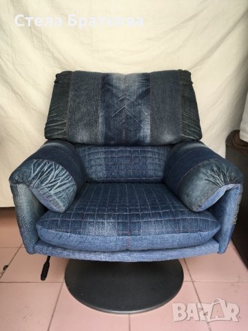 Дънкови кресла / Ръчно изработена дамаска , снимка 2 - Дивани и мека мебел - 22317721