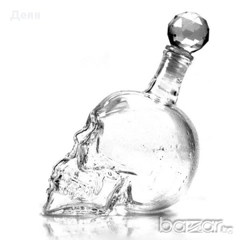 Стъклена бутилка "ЧЕРЕП" 550мл. - код 21119, снимка 2 - Чаши - 13285808