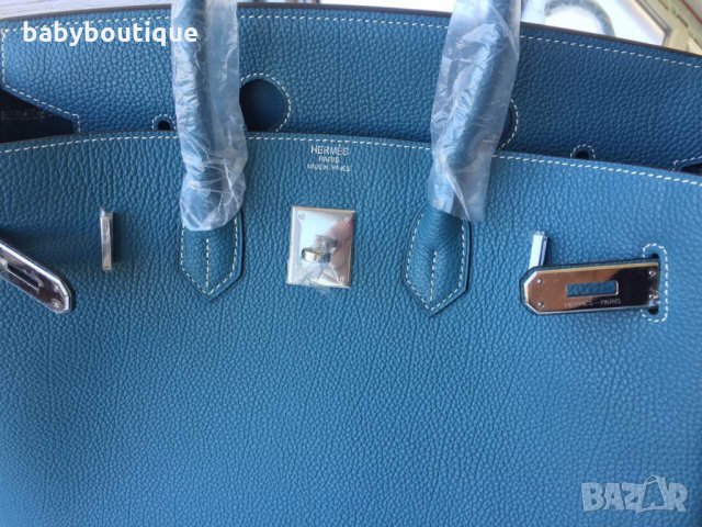 Hermes 35 Birkin Blue , снимка 3 - Чанти - 22577196