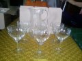 Гравиран сервиз за шампанско /вино/, кана, кристални чаши за вино, снимка 2