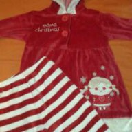 Луксозен коледен комплект за момиче - рокля с ританки от англия, снимка 2 - Комплекти за бебе - 17285607