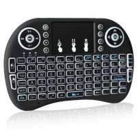 Мини Безжична клавиатура с тъчпад, Смарт TV дистанционно, LED осветление, снимка 4 - Клавиатури и мишки - 25949010