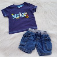 Тениска Мики Маус 3-6 месеца, снимка 3 - Комплекти за бебе - 25293234