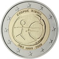 2 Евро монети (възпоменателни) емитирани 2009г (10г. на Икономически и Паричен съюз), снимка 4 - Нумизматика и бонистика - 15990617