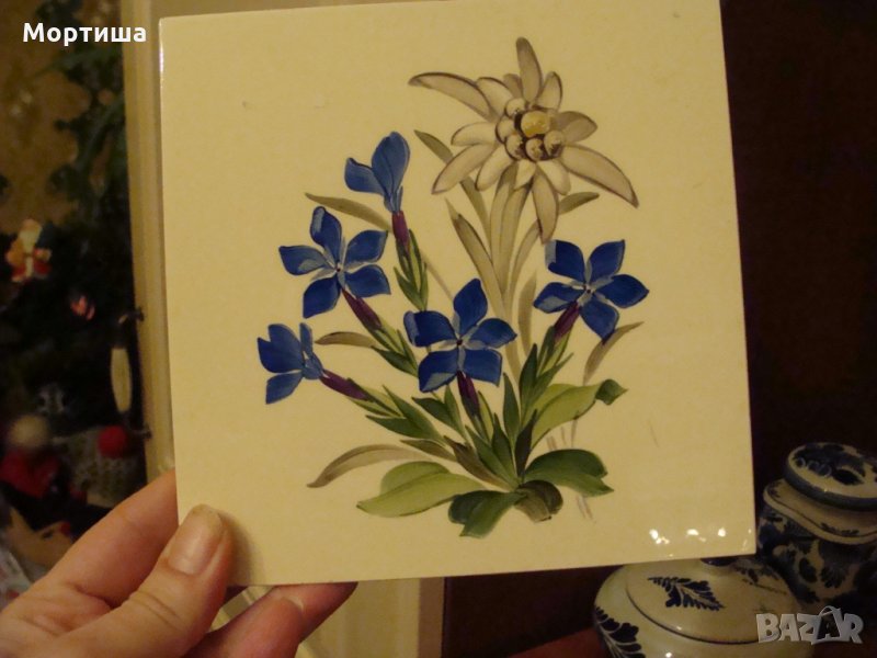 Ръчно рисувана порцеланова плочка , снимка 1
