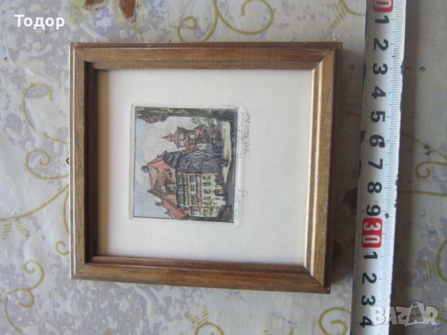 Невероятна стара картина офорт 