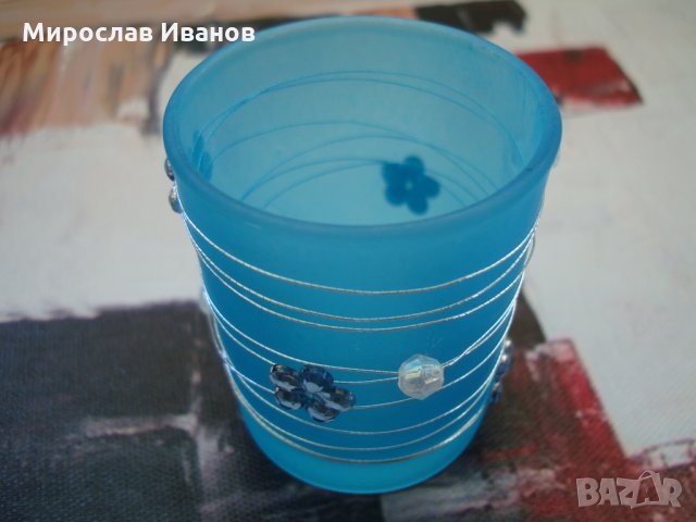 син свещник от стъкло 