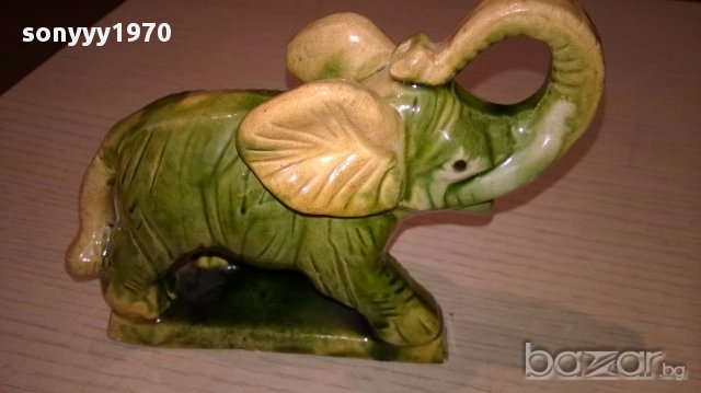 Керамичен слон-14/12/5см-внос швеицария, снимка 5 - Антикварни и старинни предмети - 15840792