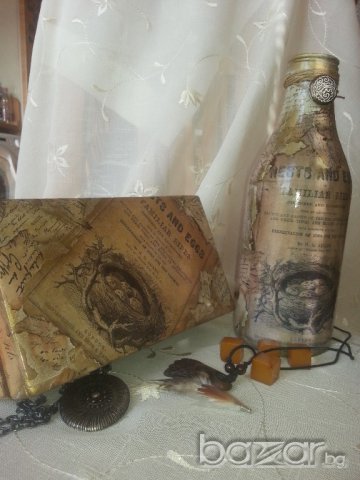 Бутилки  с декупаж, снимка 10 - Декорация за дома - 17497731