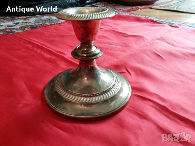 Стар Английски ПОСРЕБРЕН Свещник