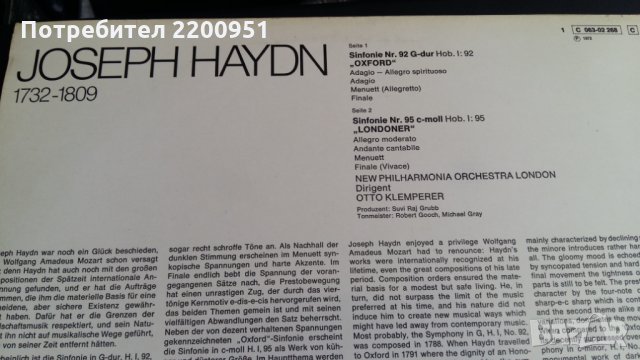 J. HAYDN, снимка 4 - Грамофонни плочи - 26155361