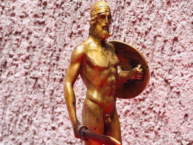 Бронзова статуетка на античен войн!!!, снимка 5 - Статуетки - 25652026