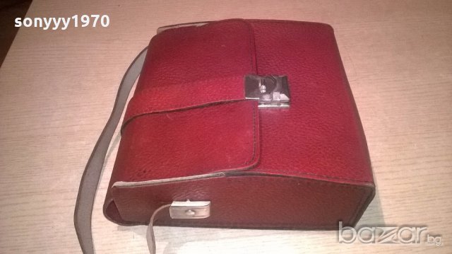 ретро кожена чанта с ремък за бинокък или камера-внос франция, снимка 2 - Колекции - 19891715