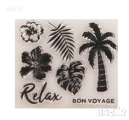 Палма Хаваи Хибискус силиконов гумен печат декор украса бисквитки фондан Scrapbooking