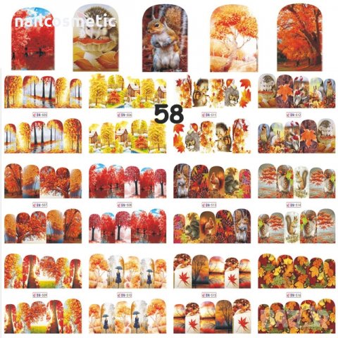 12 бр. Водни стикери за маникюр, снимка 11 - Продукти за маникюр - 21817673