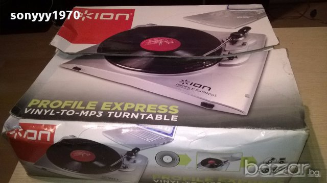 Ion-profile express-vinyl to mp3 turnable-в кашон-внос англия, снимка 5 - Ресийвъри, усилватели, смесителни пултове - 16846216
